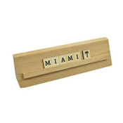 Wholesale - 8x2 MIAMI Print Puzzle Piece Wedge Wood Stand Tabletop, UPC: 651961772101
